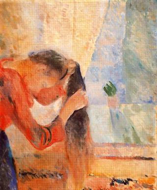 Woman Combing Her Hair