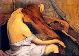 Woman Brushing her Hair