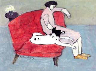 Seated Woman with Dog