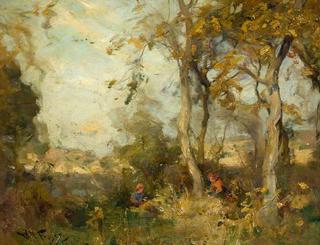 Woodland Scene with Children