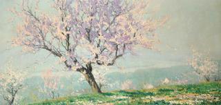 Arbres en fleurs et la vallée de la Seine