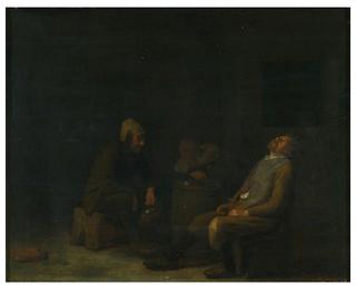 Three Drunken Peasants in a Tavern