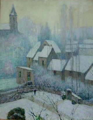 Les Toits de Murol sous la Neige, Matin de Givre