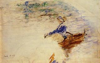 Young Woman in a Rowboat, Eventail