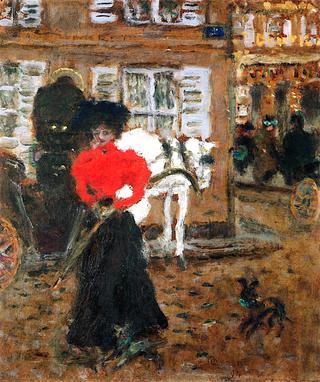 On the Street, Woman with an Umbrella