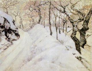 Paysage d'hiver sous la neige