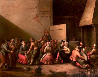 Peasants Carousing in a Barn