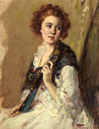 A Young Girl with a Fan