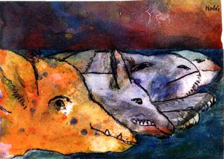 Four Grotesque Animal Heads