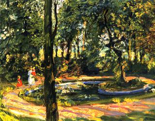 Children by the Pond - The Garden in Godramstein