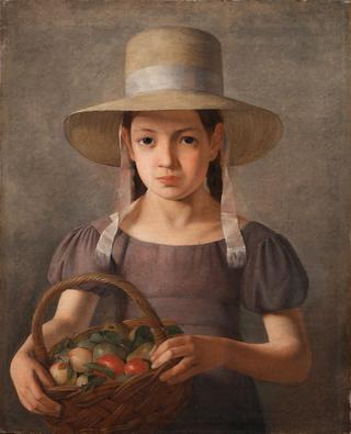A Girl with Fruits in a Basket