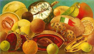 Still Life with Parrot and Flag