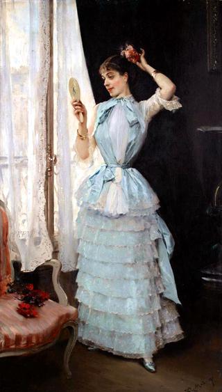 Aline at her toilette