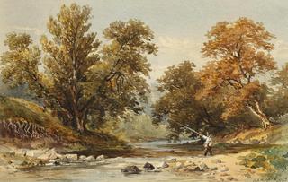 Fly Fishing in a Mountainous Landscape