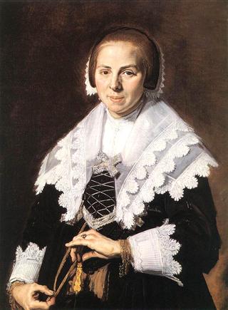 拿着扇子的女人的画像