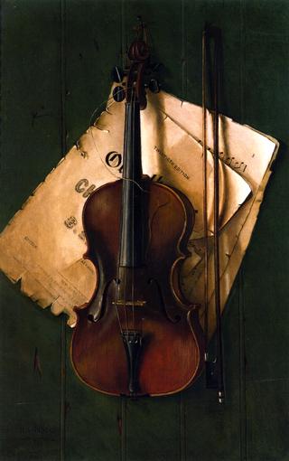 Still Life with Violin, Bow and Sheet Music
