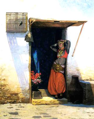 开罗来的女人在门口