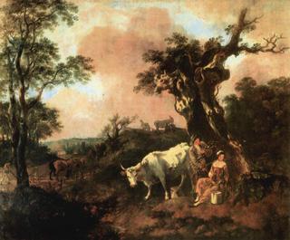 Landscape with a Woodcutter and Milkmaid