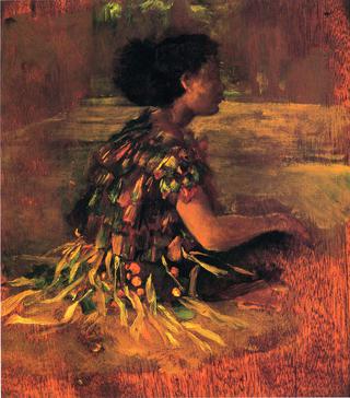 Girl in Grass Dress
