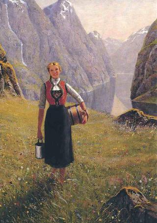 Young Girl by a Fjord