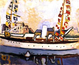 Flag Draped Boat