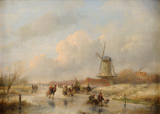 Winter landscape with river