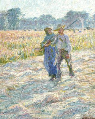 Farm Couple returning from Fields