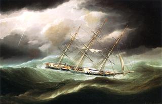 Clipper Ship in Heavy Seas