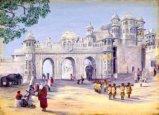 Gate of the Palace. Oodipore. Janr. 1879