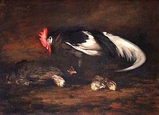 Cock, Hen and Chickens