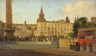 Scene in the Piazza del Popolo, Rome