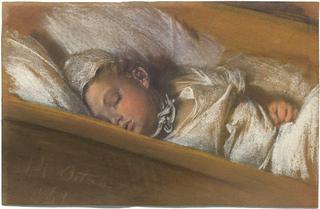 An Infant Asleep in His Crib