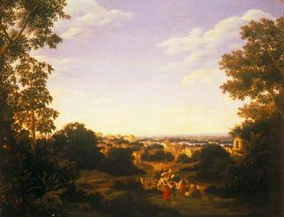 Brazilian Landscape with Native Figures