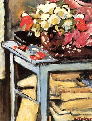 Interior with Bouquet and Books