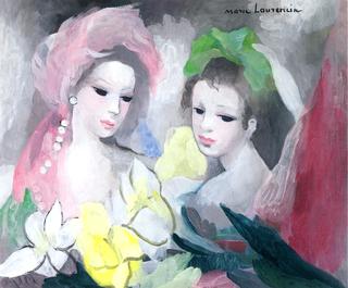 Two Girls with Flowers