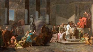 Young Athenians Drawing Lots to be Sacrificed to the Minautor (study)