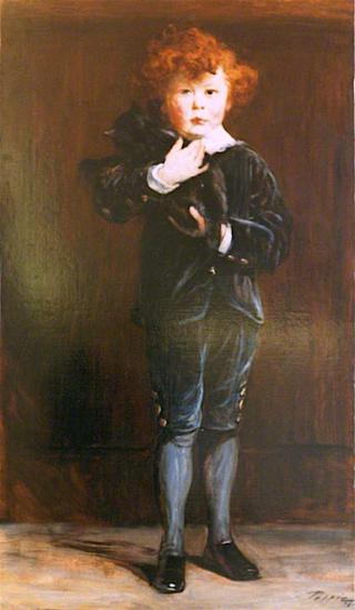 Portrait of a Boy with a Cat