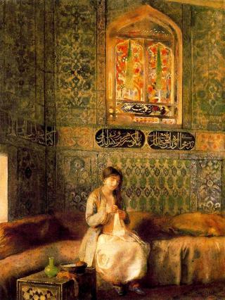 Woman Embroidering