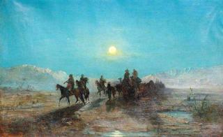 Caravan at Night (Caravane la nuit, au sud du Sahara)