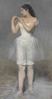 Ballerina adjusting her Shoulder Strap