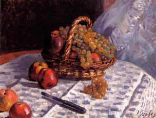 静物画-苹果和葡萄
