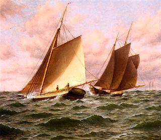 Schooners at Sea: a Close Shave