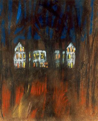 Tőkeberes Castle at Night