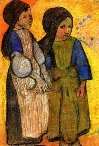 Little Breton Girls by the Sea