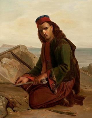 A Greek Soldier Hones his Dagger