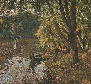 Under the trees at the edge of the Oise