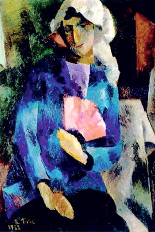 Woman with a Pink Fan