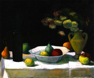 Still LIfe with Bottle and Fruit