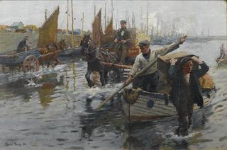 Unloading the boats, Newlyn Harbour