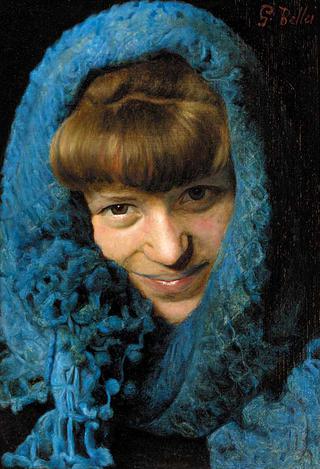 A Young Girl in a Blue Scarf